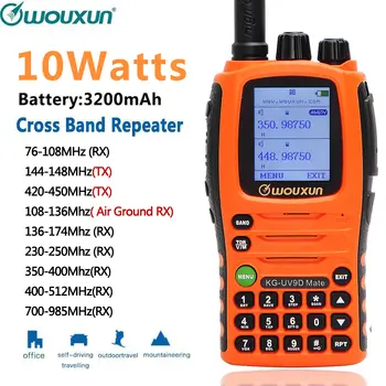 WouXun KG-UV9D Mate Vícepásmová vysílačka 10W Crossband Repeater AM FM 999CH 3200mAh Dvoupásmová VHF UHF Obousměrná radiostanice 10 nejlepší prodej wouxun kg - №1