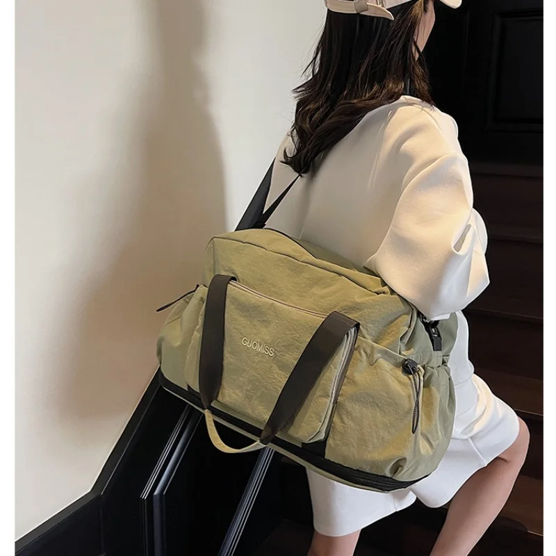 Foldable Travel Bag Expandable Large Capacity Luggage Stylish Portable Dry-Wet Separation Multi-Functional Sports Fitness Bag