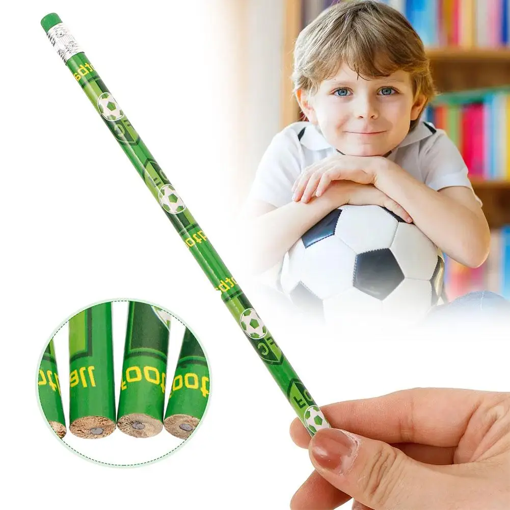 12 Pcs Football Pencil Wooden Pencils With Sports Eraser For Kids Sports Themed Birthday Party Favors School Office Supplies