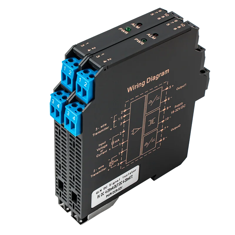 Industrial 4-20ma Signal Isolators 0-10V DC24V Current Voltage Signal Isolator Transmitter 0-10V GLN