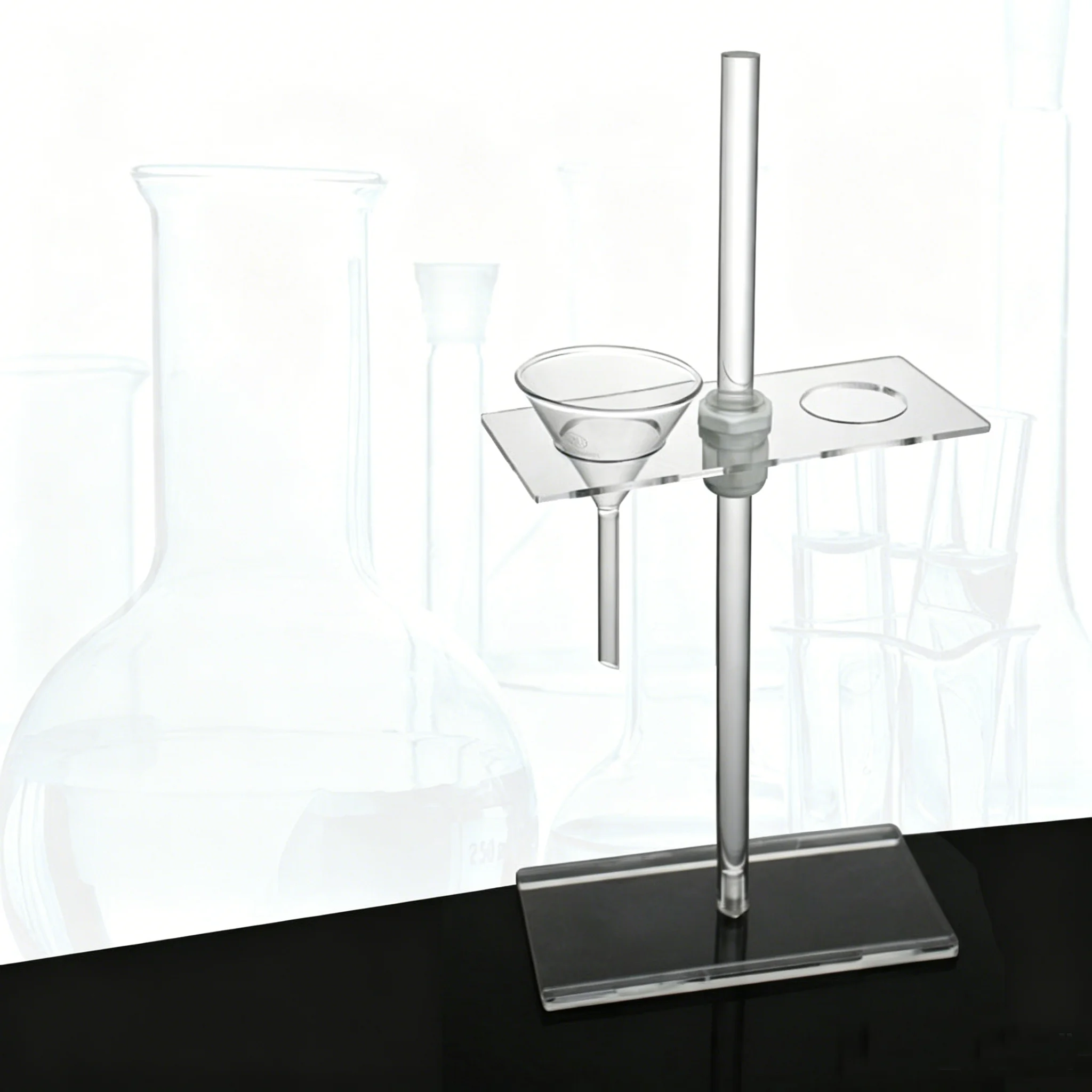 Organic Glass Triangle Funnel Stand Clear Acrylic Support Rack Lab Supplies 2holes4holes Pore size 60-90mm (not included Funnel)