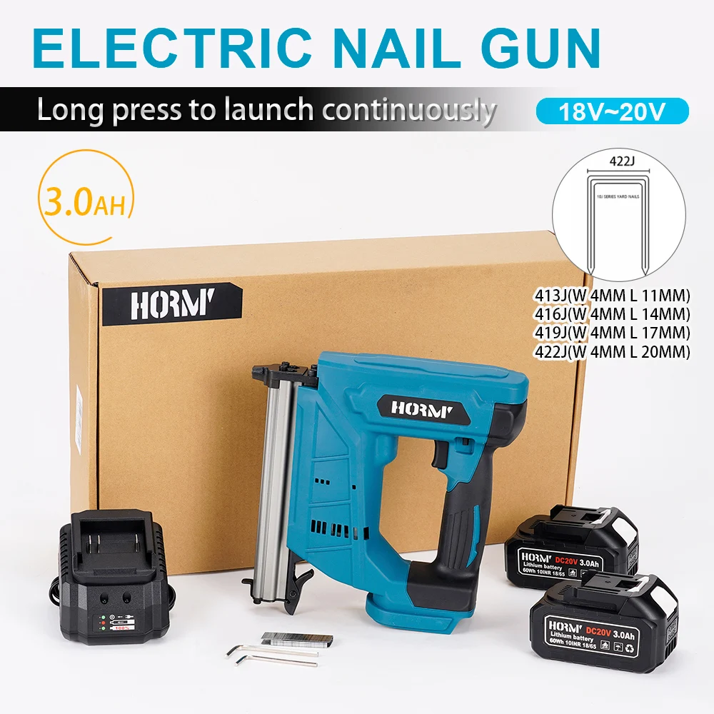 

20V Electric Nail Gun For 422J Nail Framing Nailer Tacker Stapler Furniture Staple Gun Woodworking Power Tool For Makita Battery