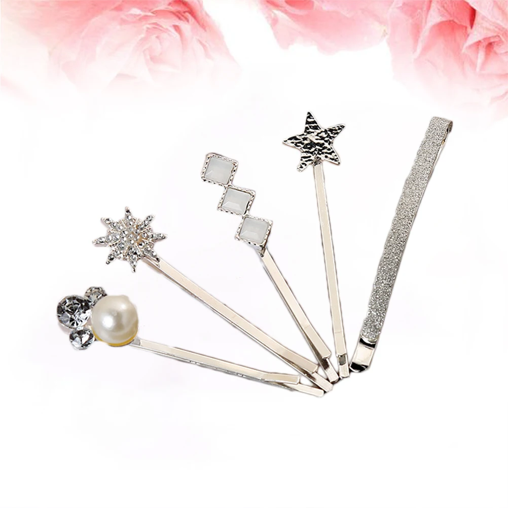 

Hairpins Durable Snap Clip Easy Opening Closing Decorative Rhinestone Bobby Pins Women Hair Ornaments Wedding Party Banquet