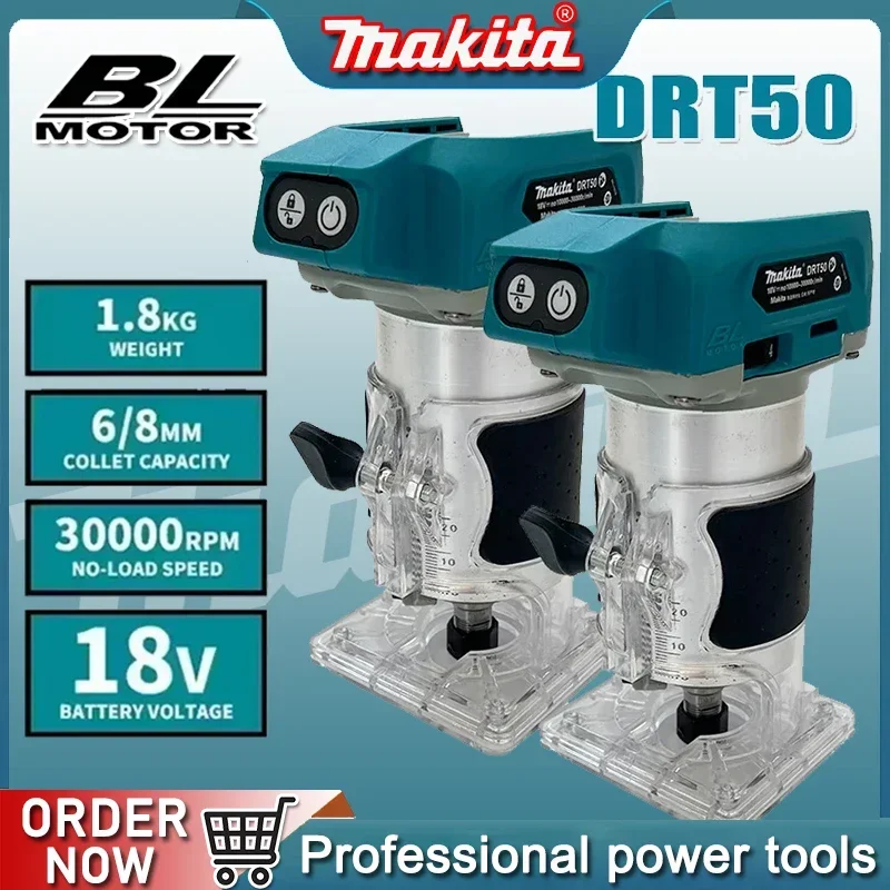 Makita DRT50 Cordless Trimmer Rechargeable Trimming Machine Brushless Slotting Tool Milling Woodwork Engraving Machine