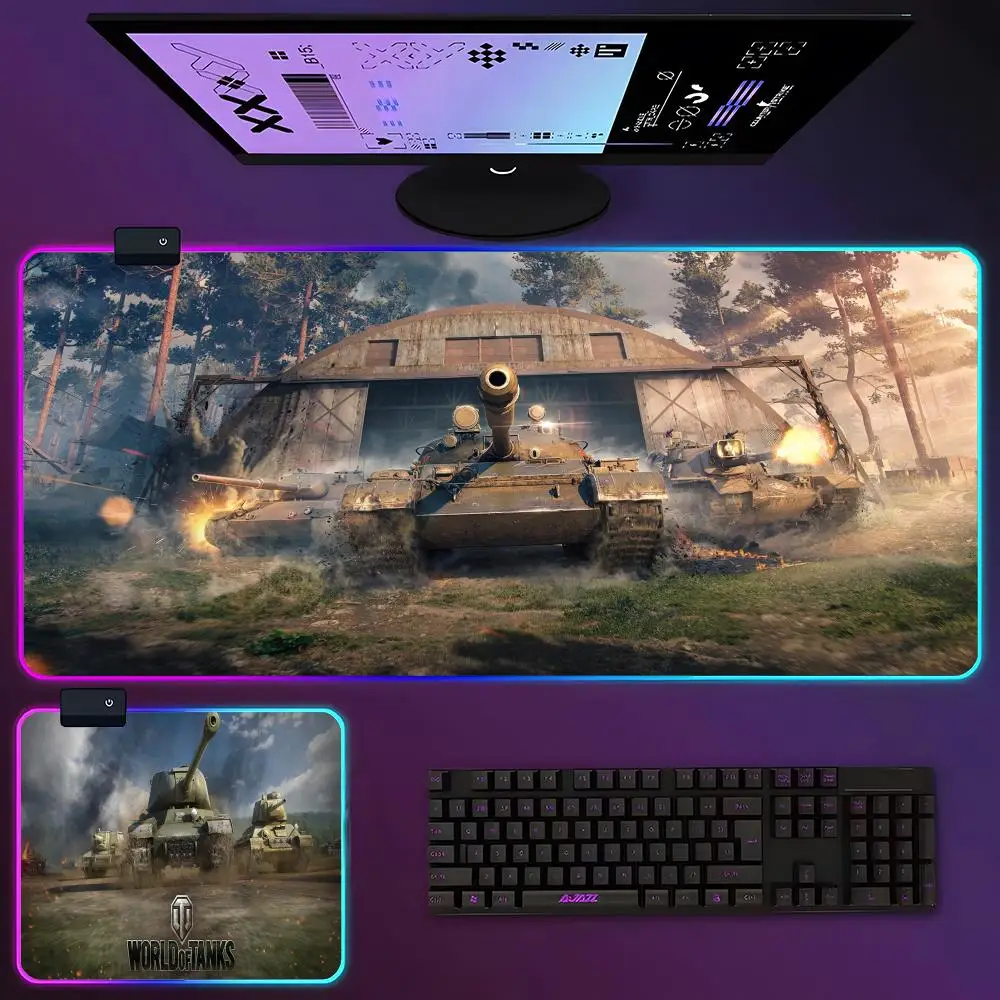 Game World of Tanks Mouse Pad RGB Luminous 700X400mm Large Table Pad Encrypted Anti Skid Super Large Mouse Pad