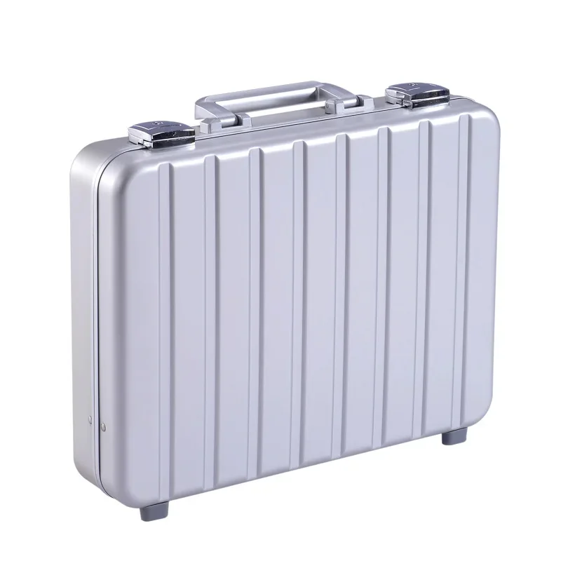 Luxury aluminum metal hard shell briefcase breathable waterproof laptop bag