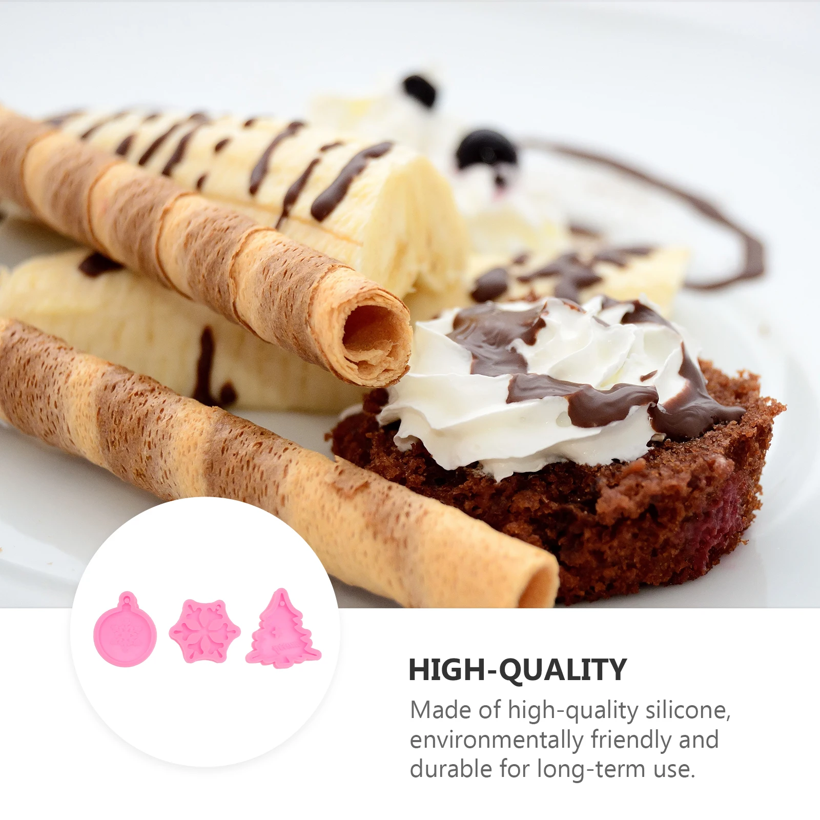 

3Pcs Christmas Themed Snowflake Mold Silicone Cake Baking Tool for DIY Fondant Decorating Home Kitchen Use Cake Mold