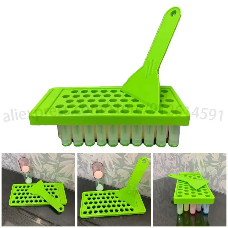 2Pc/Set Diy Lip Balm Green Lip Gloss Crafting Kit Wax Pouring Tray Spatula Scraper Set