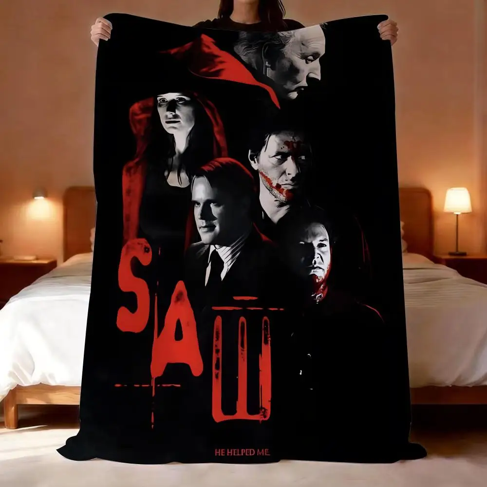 Horror Movie Saw Throw Short Plush Throw Blanket Soft Skin-Friendly Multi-Scene Home Office