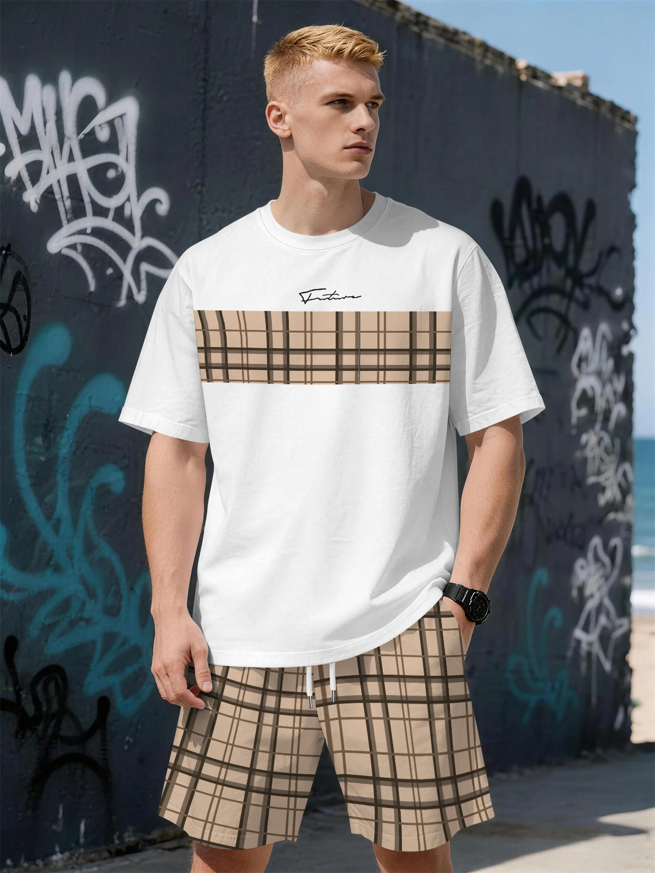 

2026 Summer Men's Suit with 3D Printed Pattern Breathable Lightweight Comfortable Fashionable and Outdoor Style Men's Clothing
