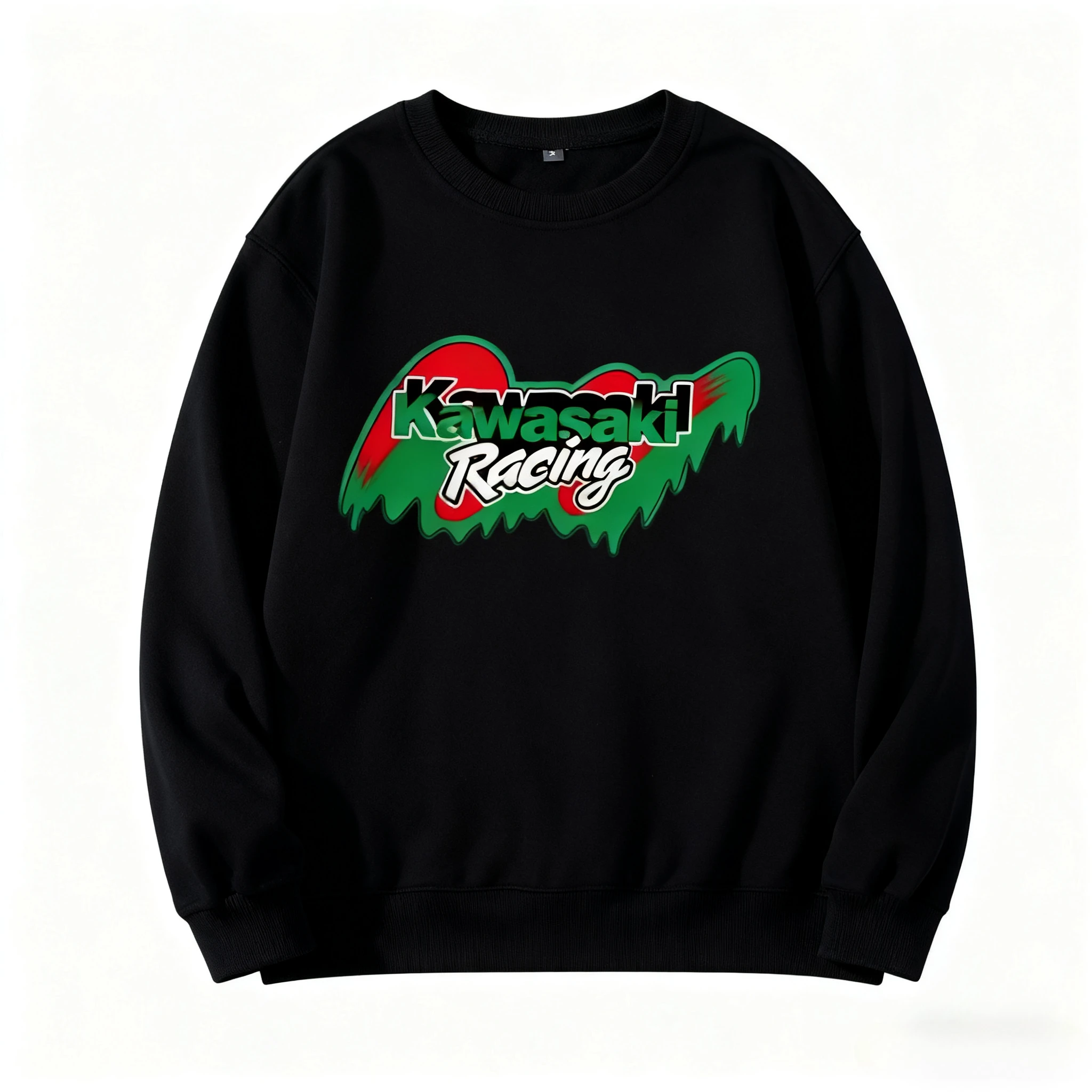 

New trendy Kawasaki logo printed round-neck sweatshirt for men and women in the 2025 autumn/winter collection 004
