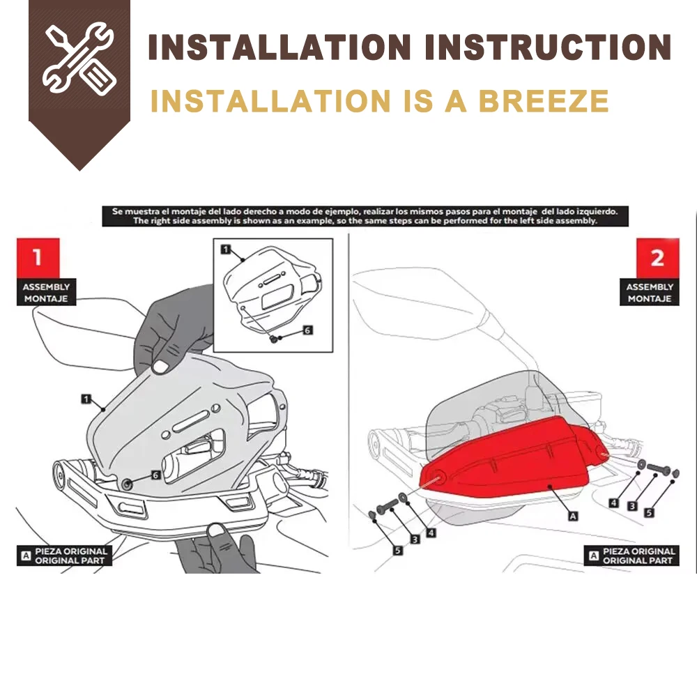 Motorcycle Handguard Extensions Handlebar Windshield Protector For Honda CRF1100L Africa Twin Adventure Sports ES X-ADV XADV 750