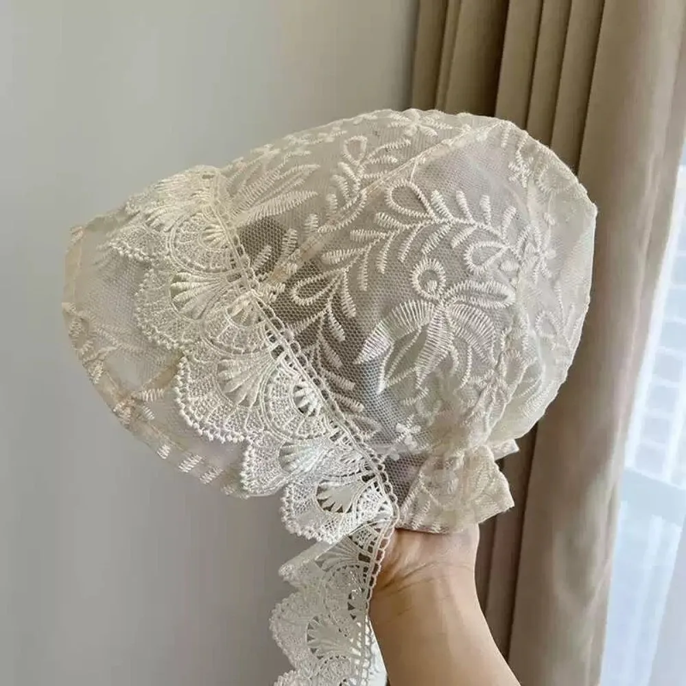 تنوعا الدانتيل غاسل الحجاب قبعة الكورية نمط رقيقة قبعة الشمس الجاكار حزام تنفس الشمس قبعة بحافة الربيع الصيف للنساء #3