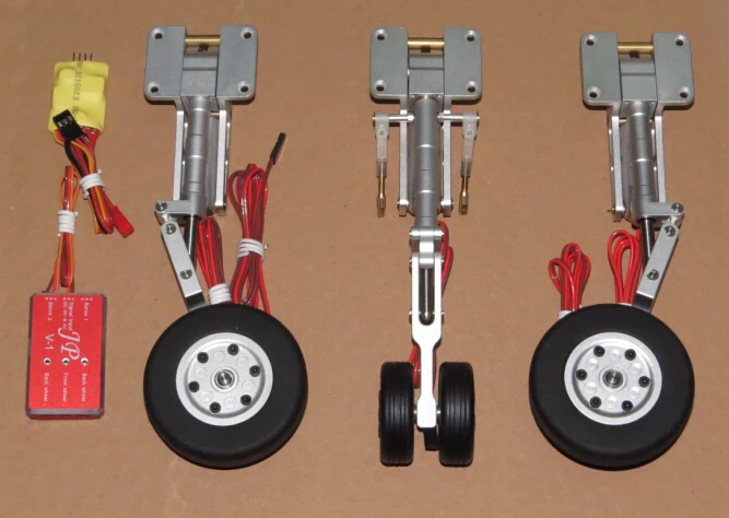 XAERO – ensemble de train d'atterrissage entièrement métallique pour avion RC, train d'atterrissage rétractable robuste avec amortisseur, alliage d'aluminium Durable