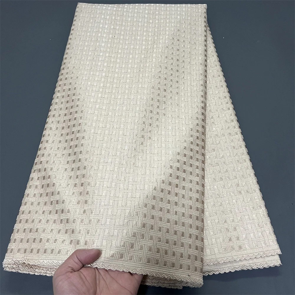 

2025 African Nigerian Tulle Lace Fabric for Dress Sewing High Quality Damask Cotton Pure Embroidery Wedding Party hz1407 5Yard