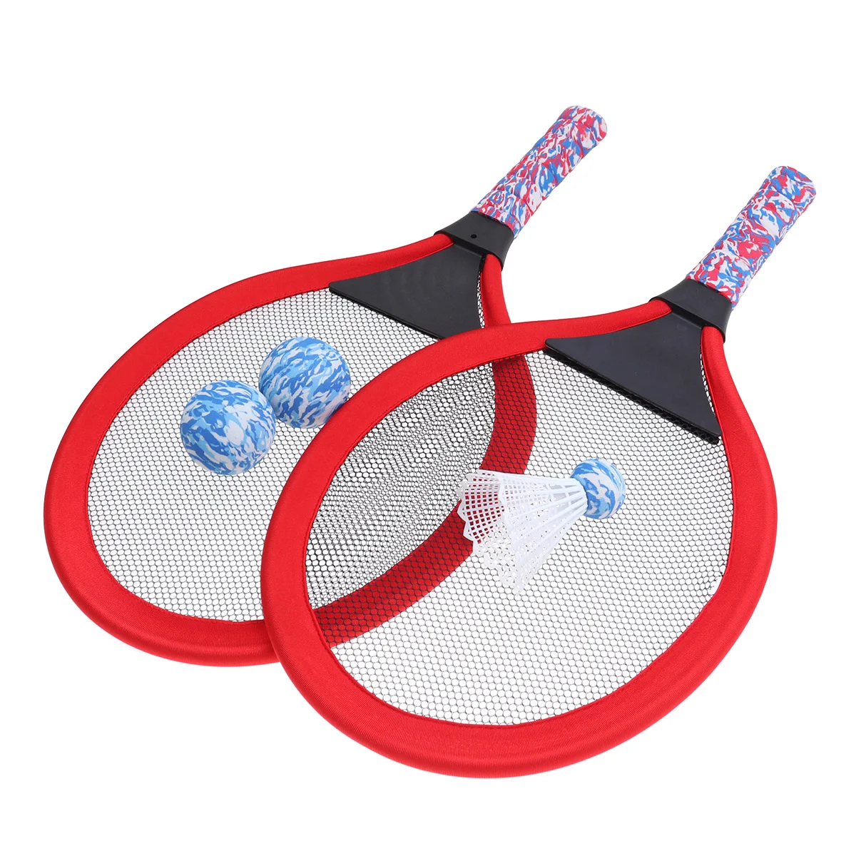 1 Pair Children's Tennis Racket Kids Palying Badminton Oval Rackets Game Props for Kindergarten Primary School Outdoor Sports (R