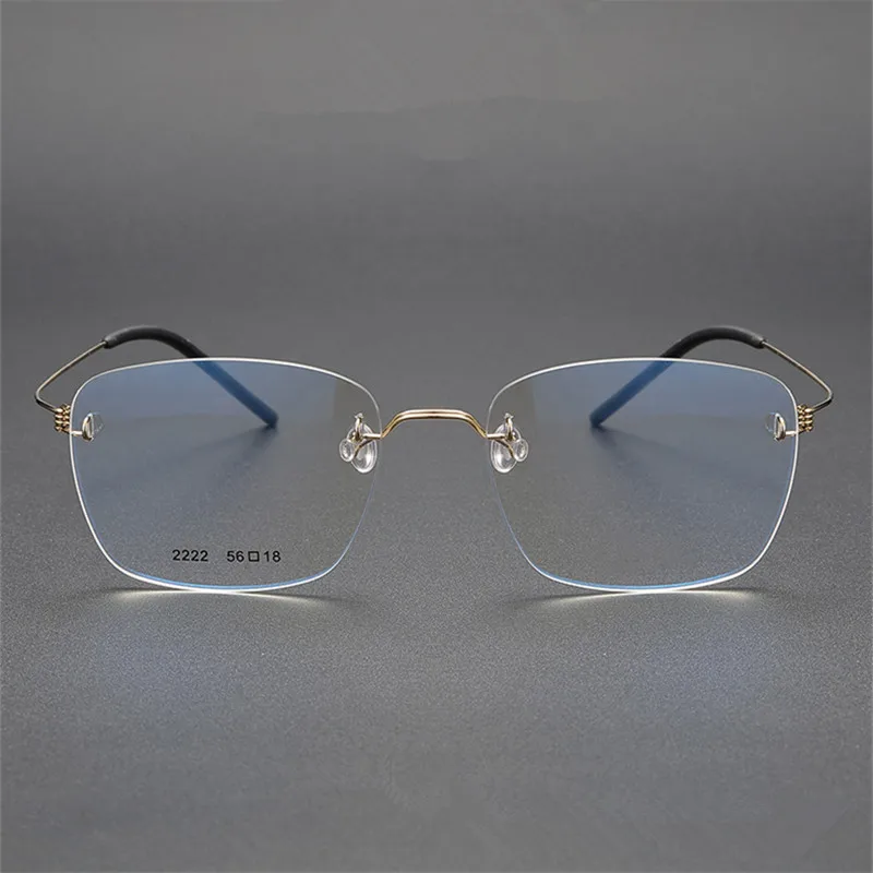 Ultralight Titanium Square Frameless Glasses Men Women Screwless Business Eyeglasses Frames Rimless Spectacles Eyewear Designer