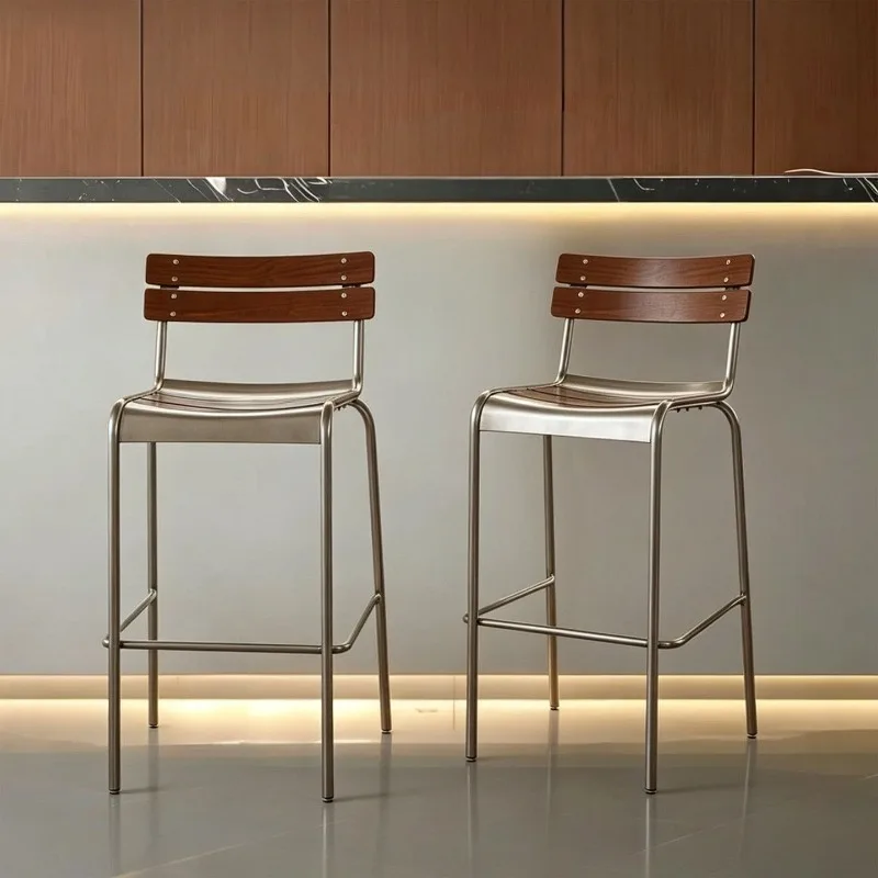 Simple Modern Café Chairs Shopcommercial Café Chairs Wrought Iron Solid Wood High Stool Nordic Durable Portable Furniture