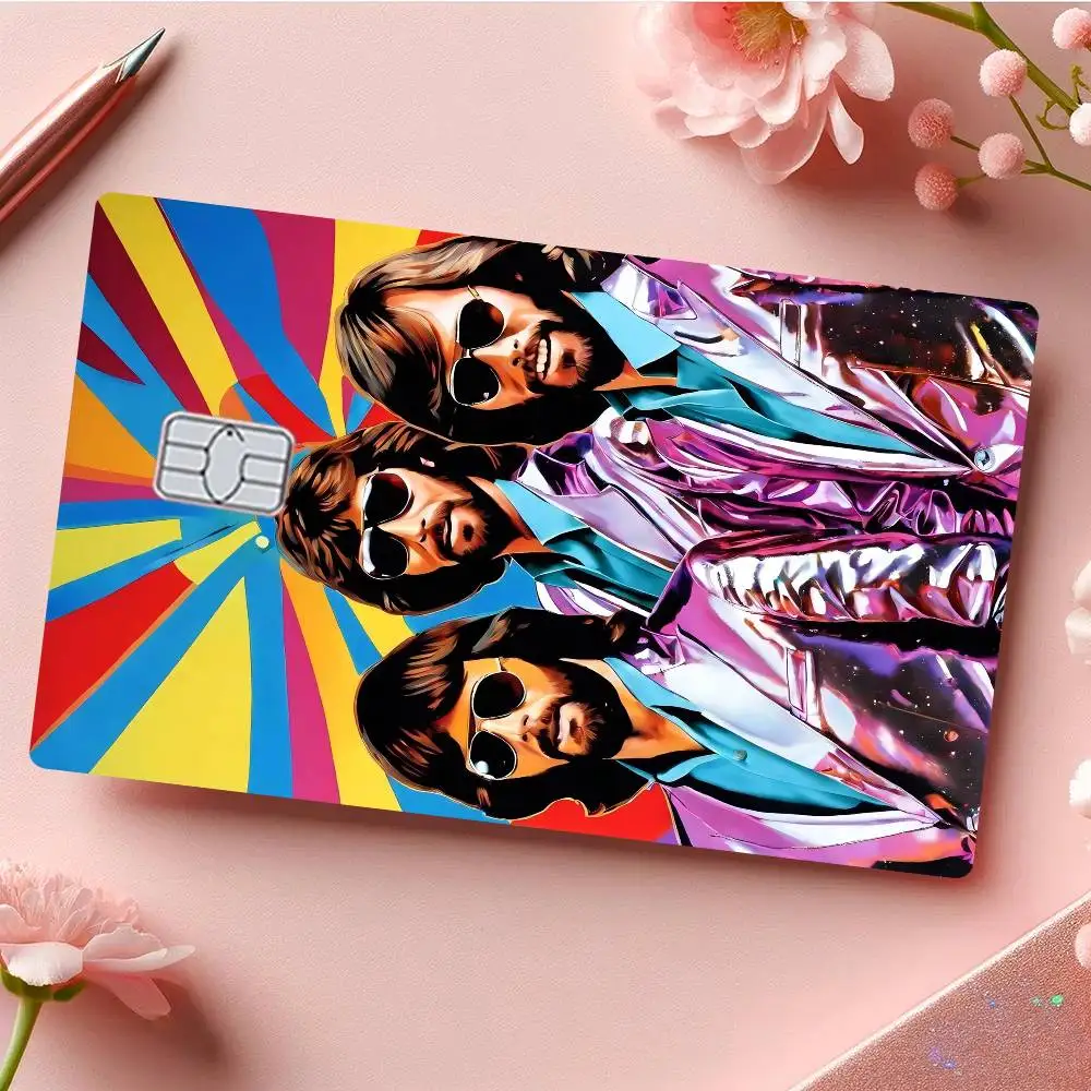 Bee Gees Band Credit Card Skin Stickers For VISA Bank Card Transportation Card Waterproof Sticker Anti-scratch Women Gift