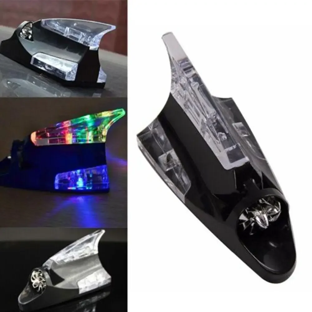 Car Wind Shark Fin Antenna LED Warning Flash Upgrade Car Radio Signal Enhancement Roof Antenna Accessories Dropshipping