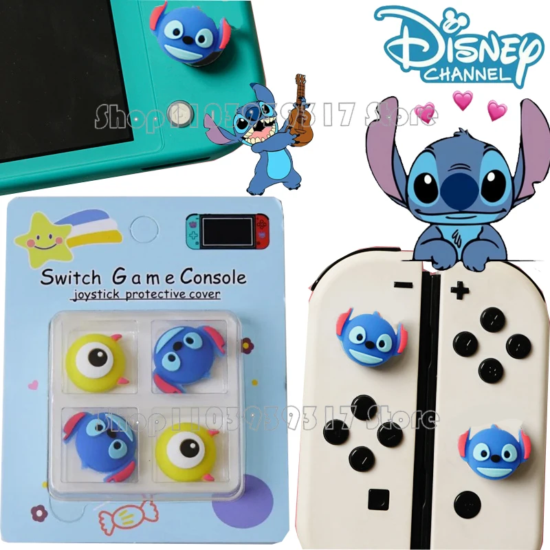 Stitch Disney Accessories Silicone Simulation Thumb Stick Grip Cap Nintent Switch NS JoyCon Controller Stick Cover Skin Cover