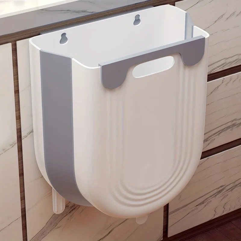 S/L Kitchen Folding Hanging Trash Can Home Bathroom Cabinet Wall Mounted Trash Can Kitchen Accessories