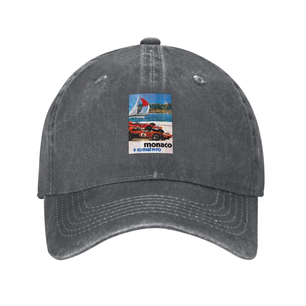 MONACO : Vintage 1970 Auto Racing Advertising Print Baseball Cap Golf Hat Brand Man cap Men Caps Women's