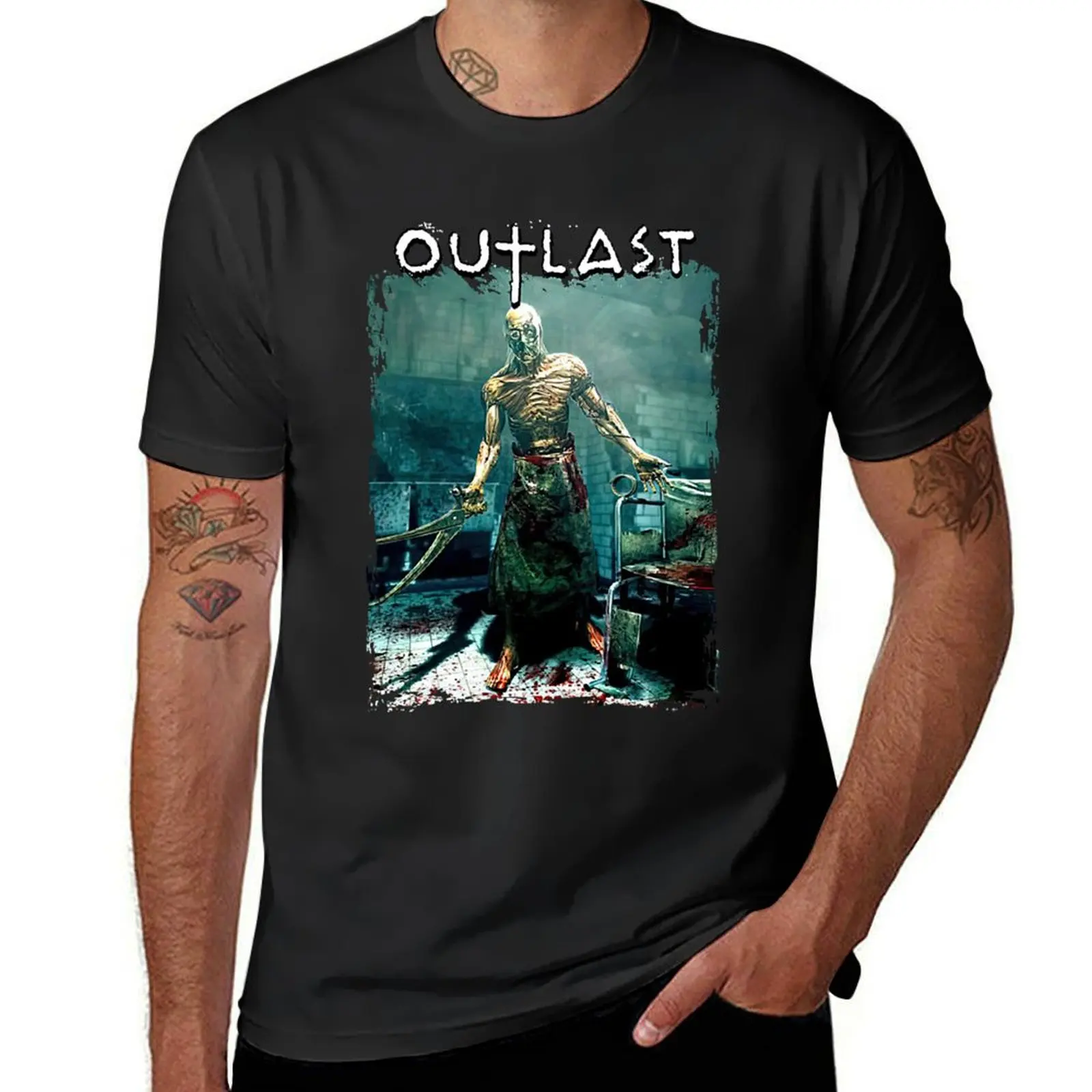 

Outlast T-Shirt for a boy customs design your own graphics korean fashion mens plain t shirts