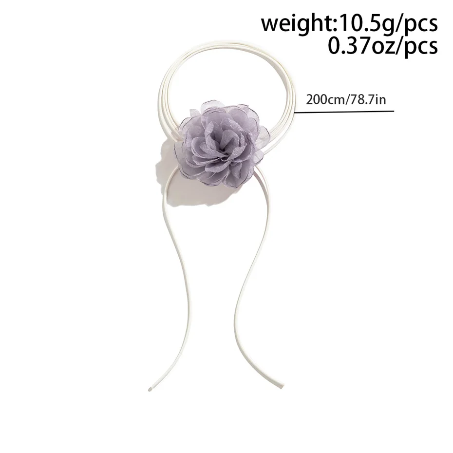 Übertriebene elegante große Rose Blume Schlüsselbein Kette Halskette für Frauen kpop sexy romantische verstellbare Seil Halsreif y2k Accessoires – Detail 14