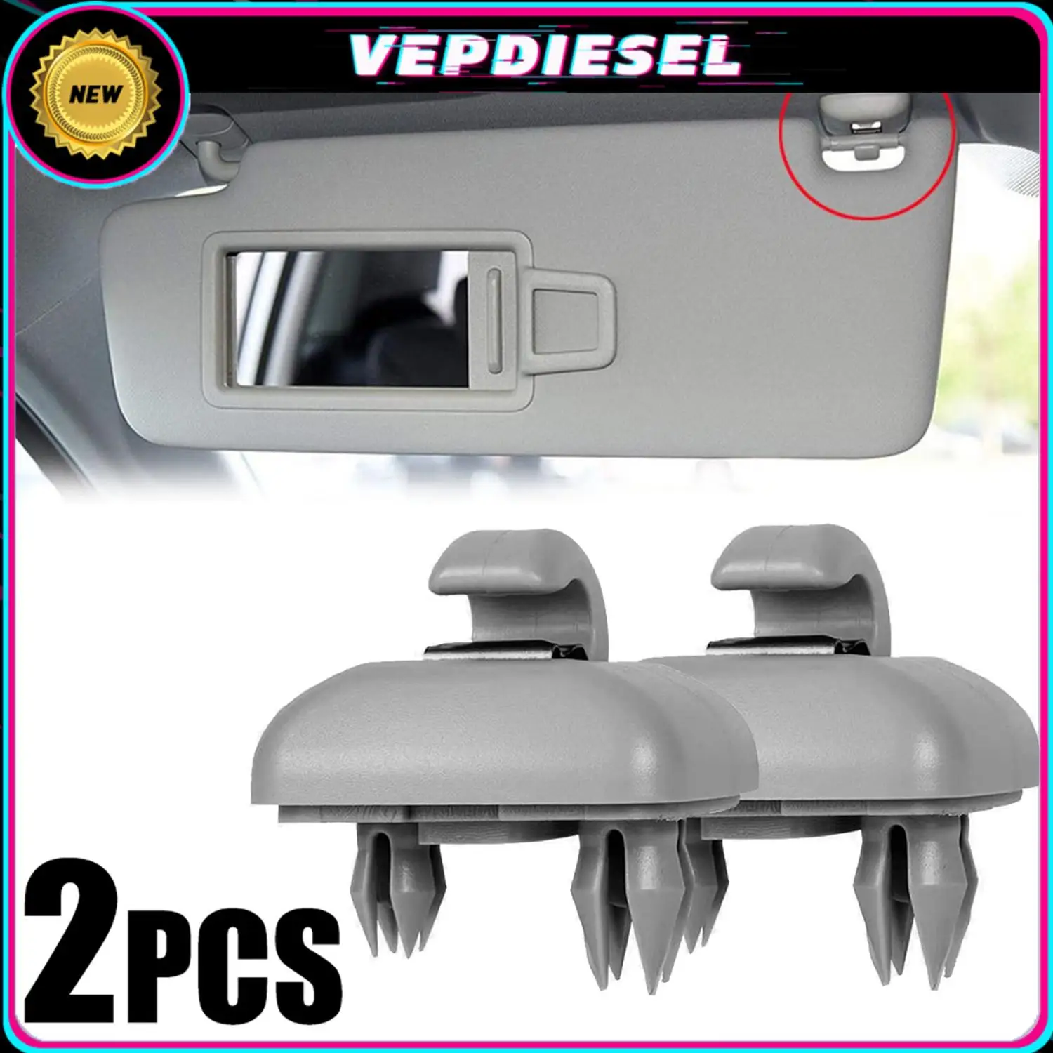 New 8U0857562A Sun Visor Clips for Audi A1 A3 A4 A5 Q3 Q5 S3 S4 S5 TT Gray Black Sun Visor Hooks Car Interior Accessories Parts