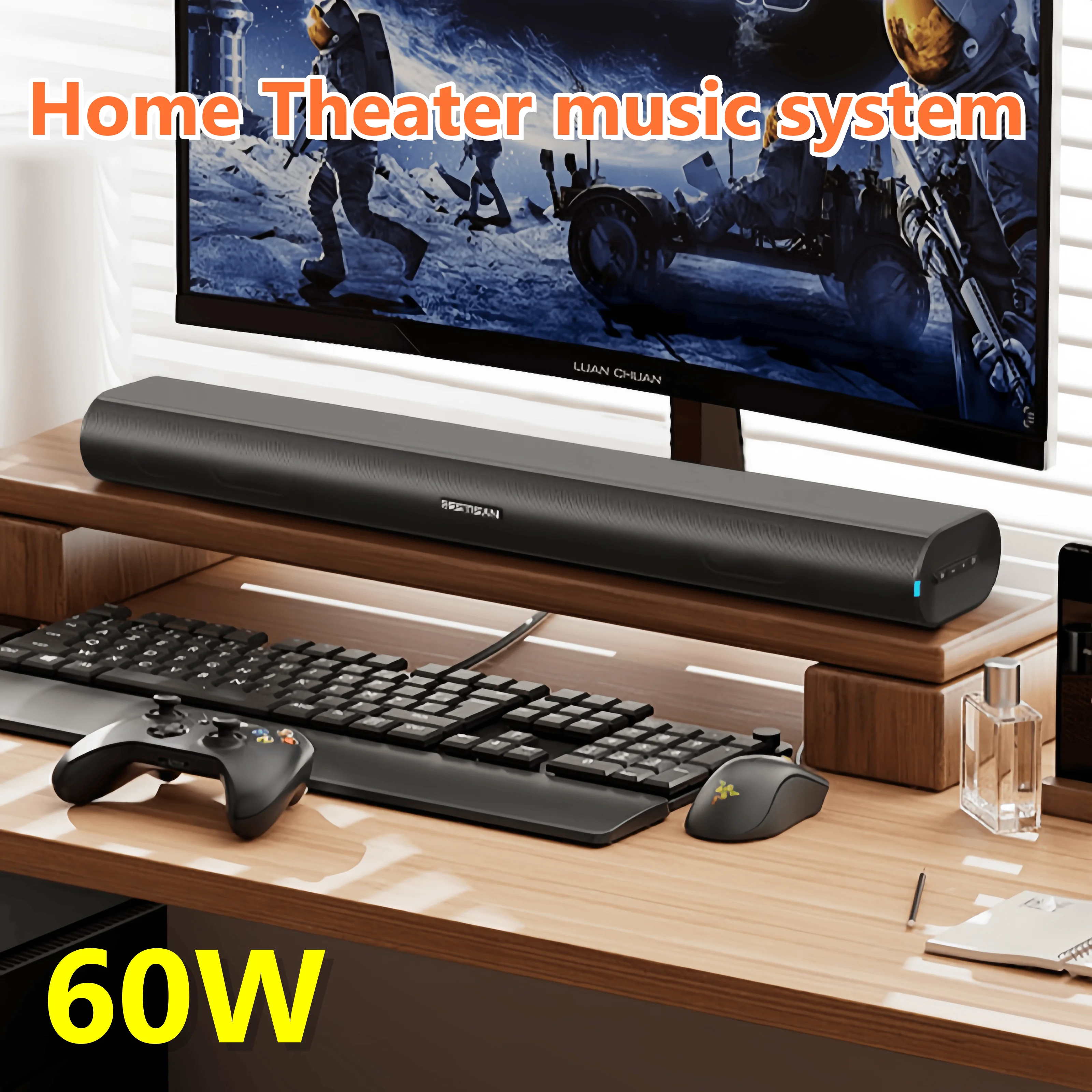 

Sound Blaster Bluetooth TV Desktop Digital Speaker System Home Theater Projector with Remote Control HDMI-ARC AUX Optics USB