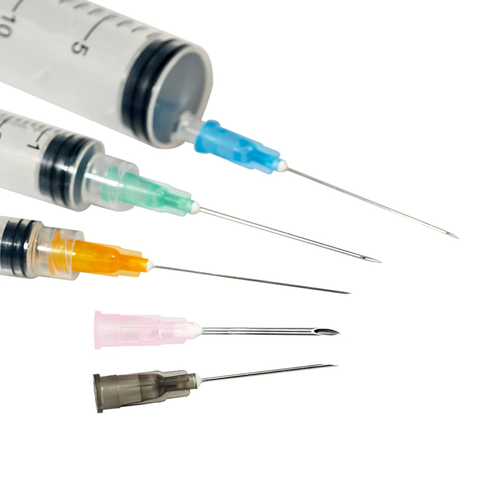 100 pièces/boîte, aiguilles de seringue pointues stériles de 1 pouce/1,5 pouce, spécifications 18G-27G, emballées individuellement pour la distribution de liquides, les soins des animaux de compagnie