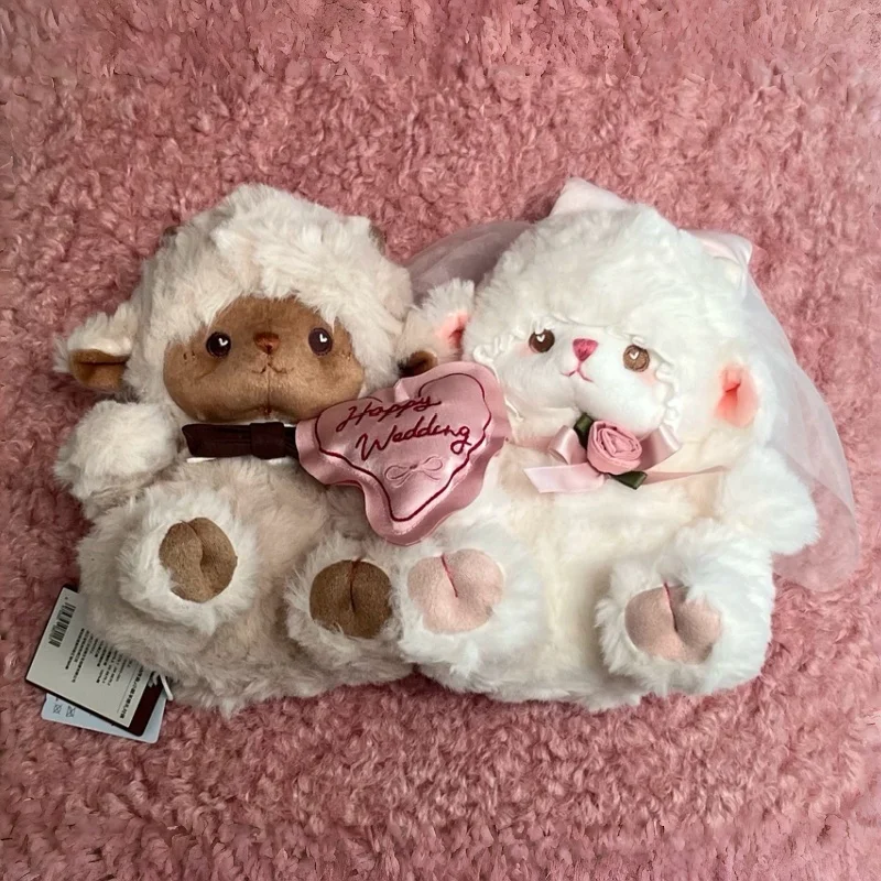 Little Sleepy Lamb Couple Plush Toy Pair, Wedding Bedroom Ornament, Personalized Custom Marriage Present For New Couples Gifts