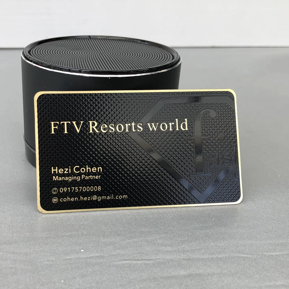 

Визитная карточка из нержавеющей стали, гальваническая металлическая карточка, полая визитная карточка на заказ, карта из черного золота