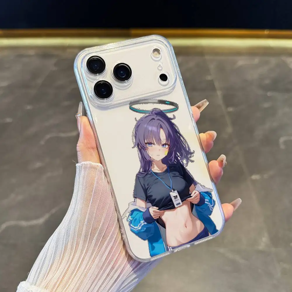 حافظة هاتف Hayase Yuuka Blue A-Archive لهاتف iPhone 17,16,15,14,13,12,11 Pro,Max,Plus,X,XS,XR,SE4,E غطاء ناعم شفاف صغير #3