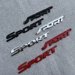 3D Metal Black Logo Sport Emblem Letters Sticker Car Front Grill Badge Trunk Decal For Sport Sticker Accessories
