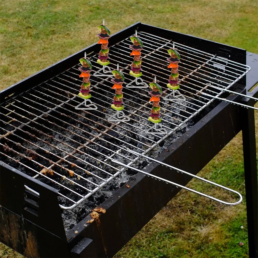 

20pcs Stainless Steel BBQ Skewers Reusable Grilling Accessories for Vertical Meat Kabob Roasting Vegetables Party