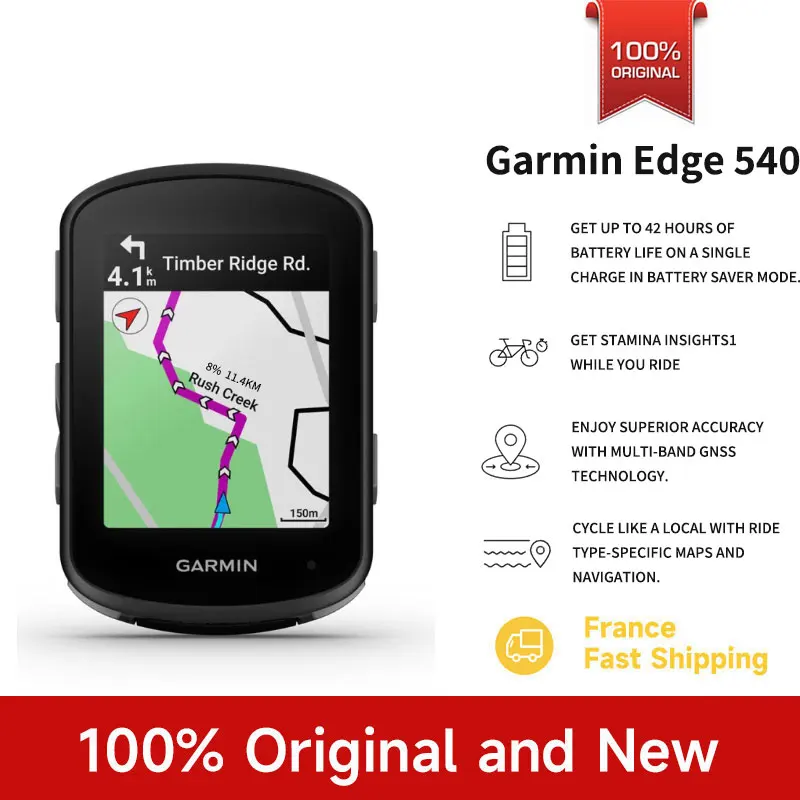 Ordinateur de vélo Garmin edge 540, navigation cartographique en plein air, compteur kilométrique pour vélo de montagne et de route, étanche, cadeau de vacances pour les cyclistes
