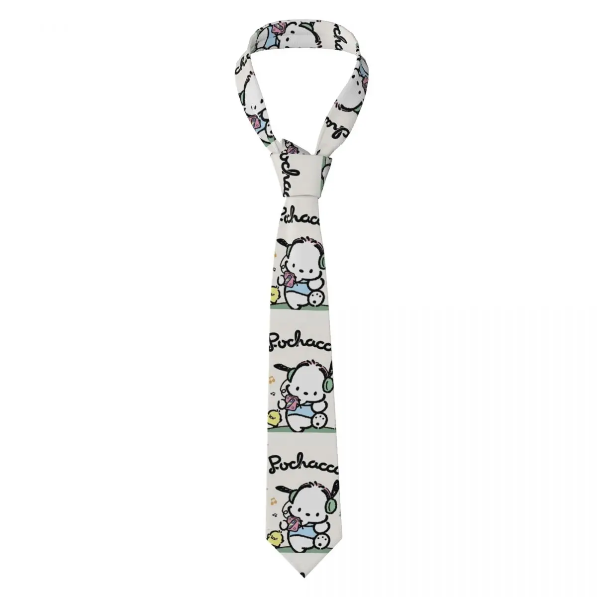 

Customized Classic Pochacoo Is Listening To Music Ties for Office Mens Cartoon Graffiti Necktie
