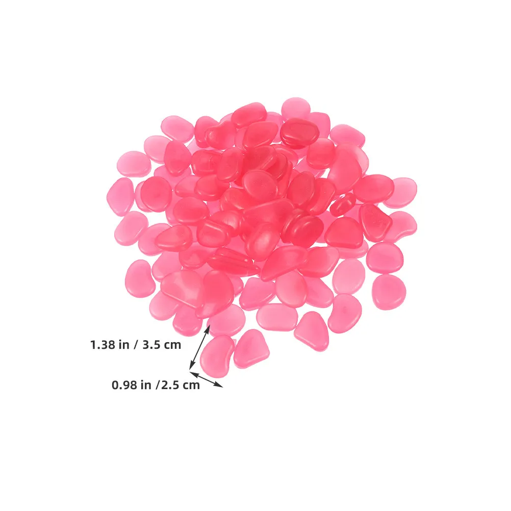 300Pcs Luminous Resin Pebbles Glow in The Dark Garden Pathway Aquarium Decor Outdoor Waterproof Weather Resistant Fish Tank Safe