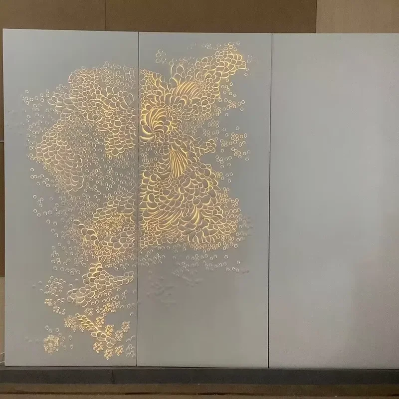 Zhenling 3D Leather Wall Panels & Headboards in a Quilted Flower Design