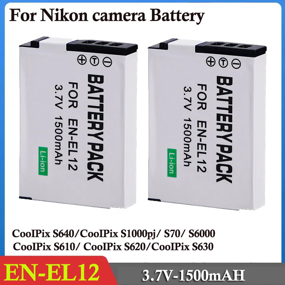 Camera battery 1500mAh suitable for Nikon digital camera battery COOLPIX S620 S710 S610C S610 S1000pjs70 EN-EL12 enel12 Enel12