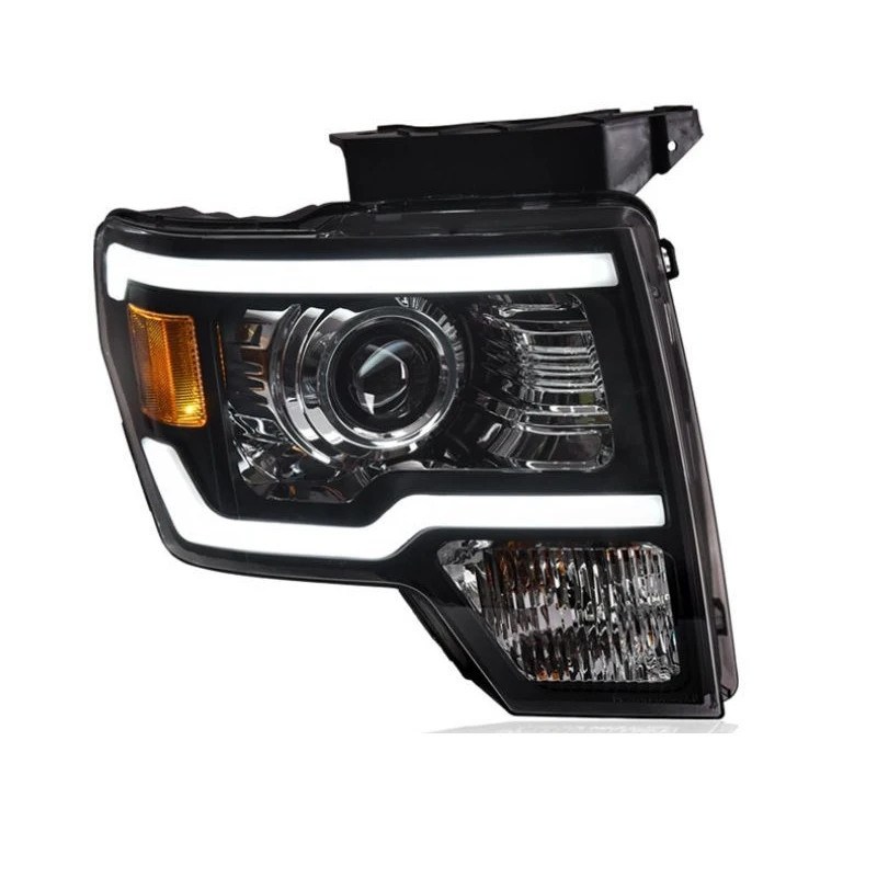 2 قطعة مناسبة لفورد 08-14 رابتور F150 مجموعة مصابيح أمامية تعديل LED النهار تشغيل ضوء تشغيل المياه بدوره إشارة عدسة