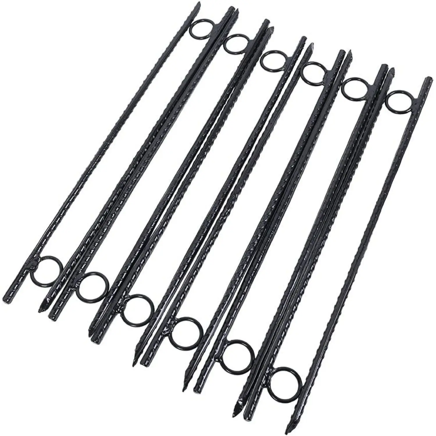 

12pcs 3/8x18 Inch Rebar Stakes with 1 Inch Loops - Heavy Duty Steel Tent Canopy Ground Stakes for Campsites and Canopies