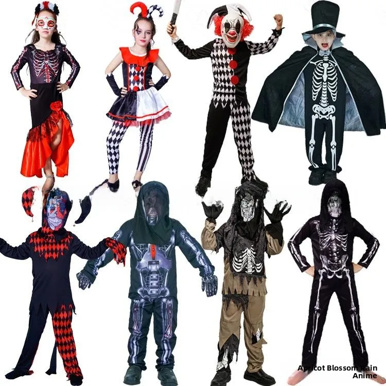 

Детский тематический костюм на Хэллоуин, костюм клоуна-призрака, костюм пар, традиционная детская одежда Hanfu