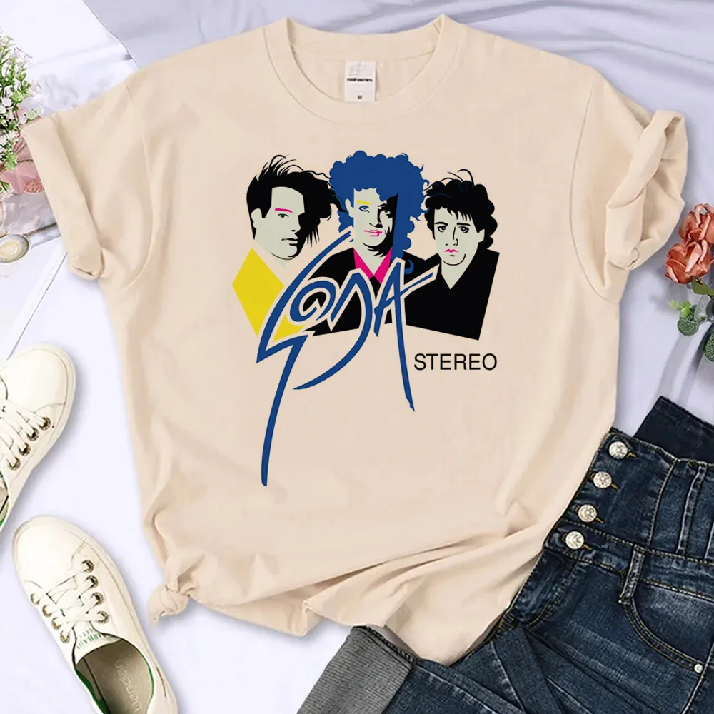 Camiseta estéreo de Soda para adolescentes, camiseta gótica Grunge colorida Retro Pastel, gráfico Punk de anime Grunge