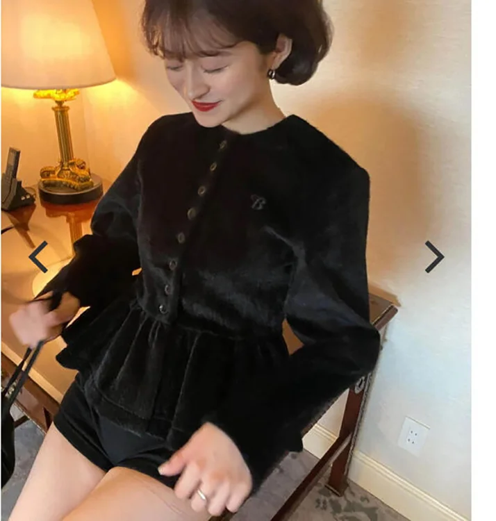 Japanese Celebrity Style Sweet Short Coat Lady Autumn and Winter Elegant Fashion Ruffle Edge Embroidered Cardigan Jacket Mujer