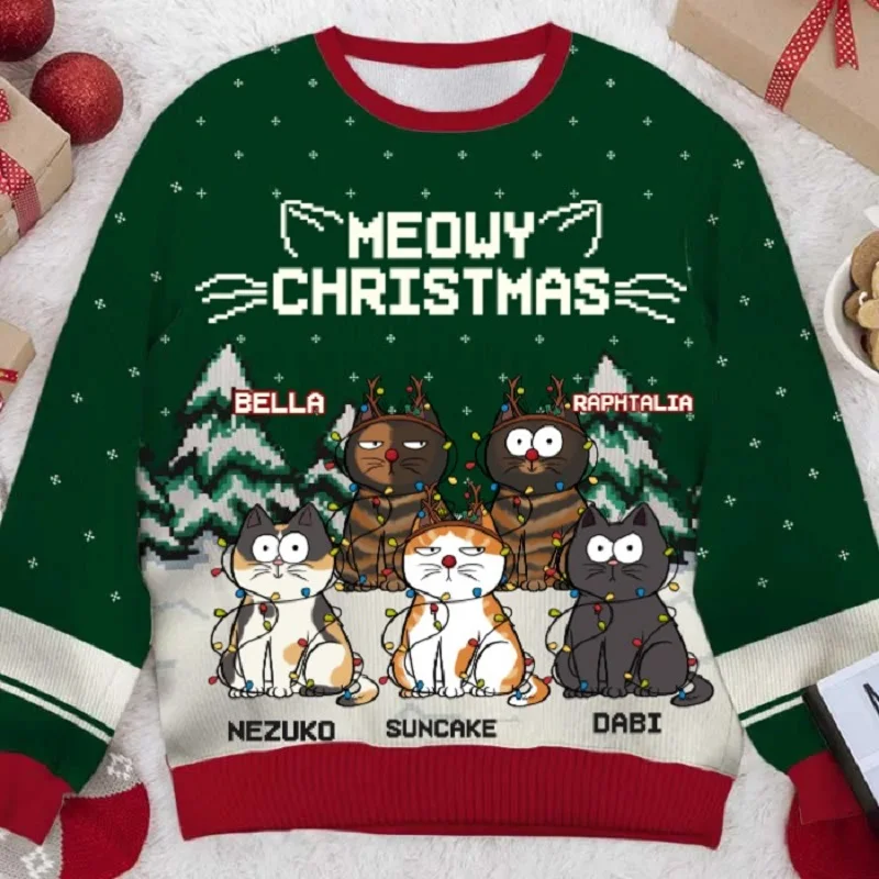 Men Women Christmas Tree Santa Claus Animal Ugly Sweater Streetwear 3DPrint Harajuku Casual Long Sleeve Holiday Party Sweatshirt