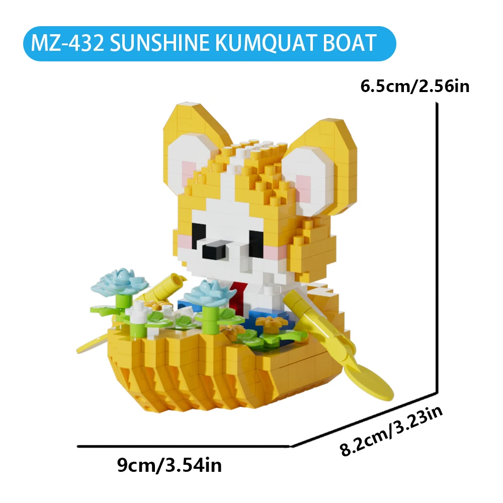 Cute Animal Boat Building Blocks Kawaii Pet Cat Dog Mini Bricks Puzzle Stress Relief Toy DIY Assembly Kit Kids Adult Birthday view 6