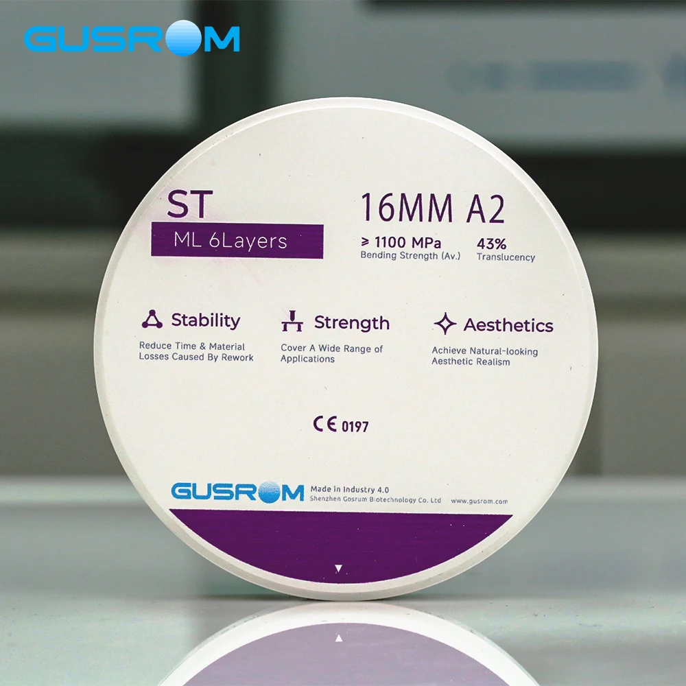 GUSROM ST ML متعدد الطبقات زركونيا كتلة 98 مللي متر قبل الملء الأسنان زركونيا القرص VITA ل CAD/CAM الخلفي تاج جسر مختبر الأسنان #1